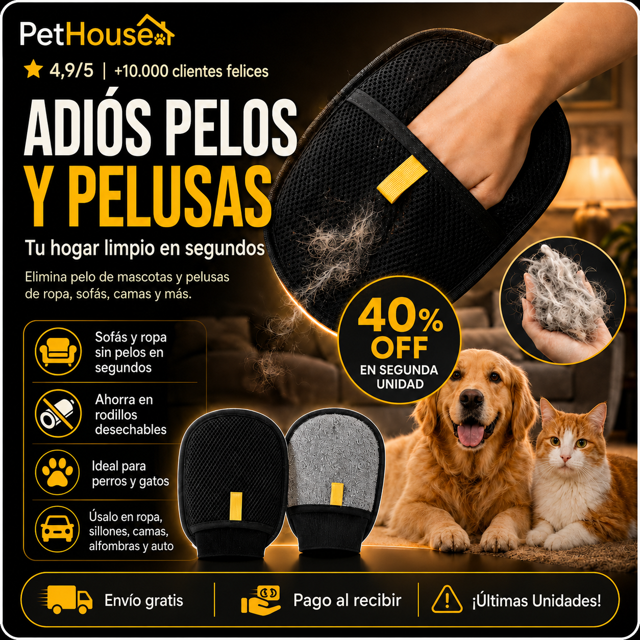 PetHouse - Elimina los Pelos de Tus Mascotas Favoritas