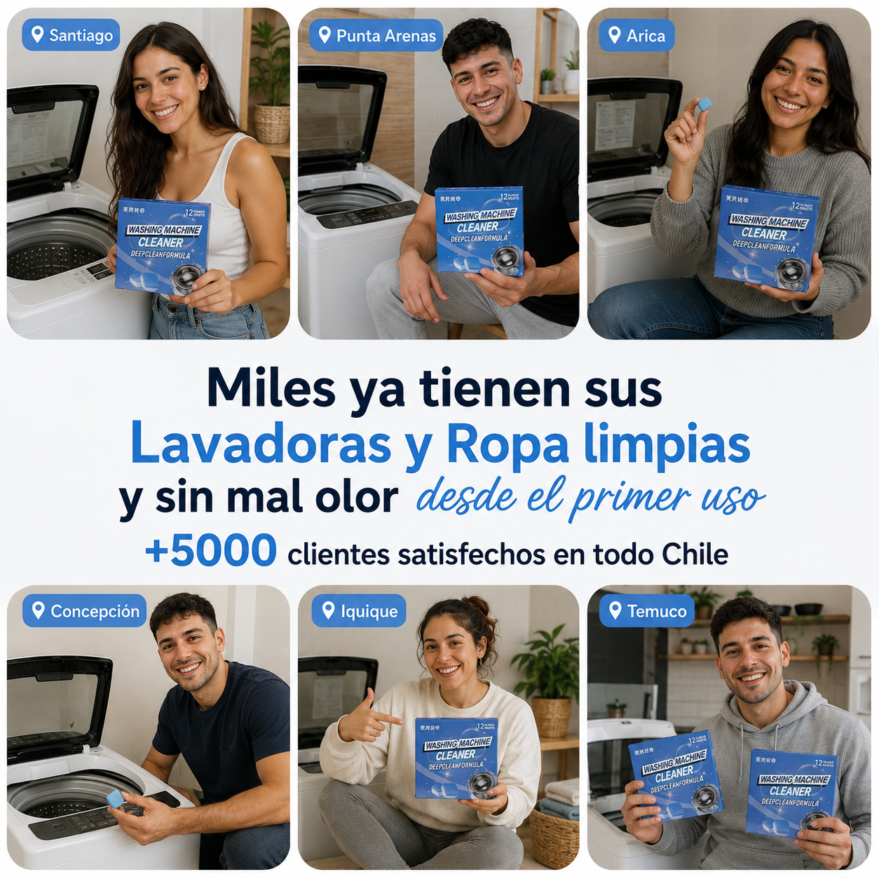 ✨ Clean Home - Pastillas Limpiadoras Para Lavadoras - Adiós Mal Olor y Suciedad - 2x1 HOY