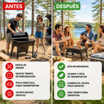 BrasaGo™ | La Parrilla Portátil que Va Contigo