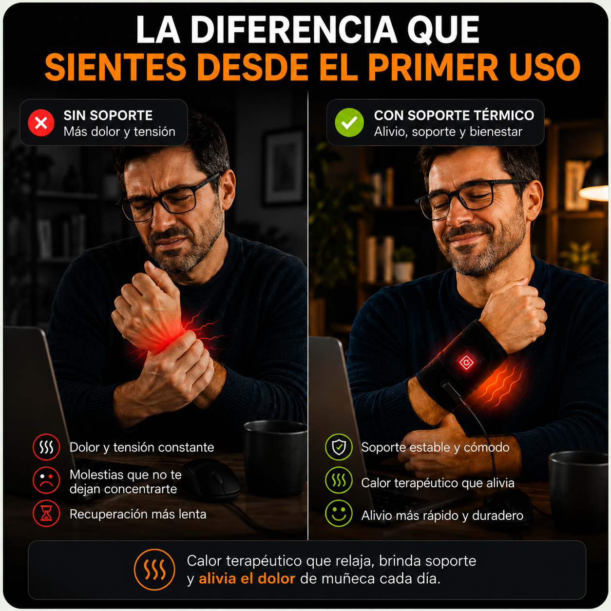 ✨ ThermoCare™ | Muñequera Térmica de Alivio para Túnel Carpiano