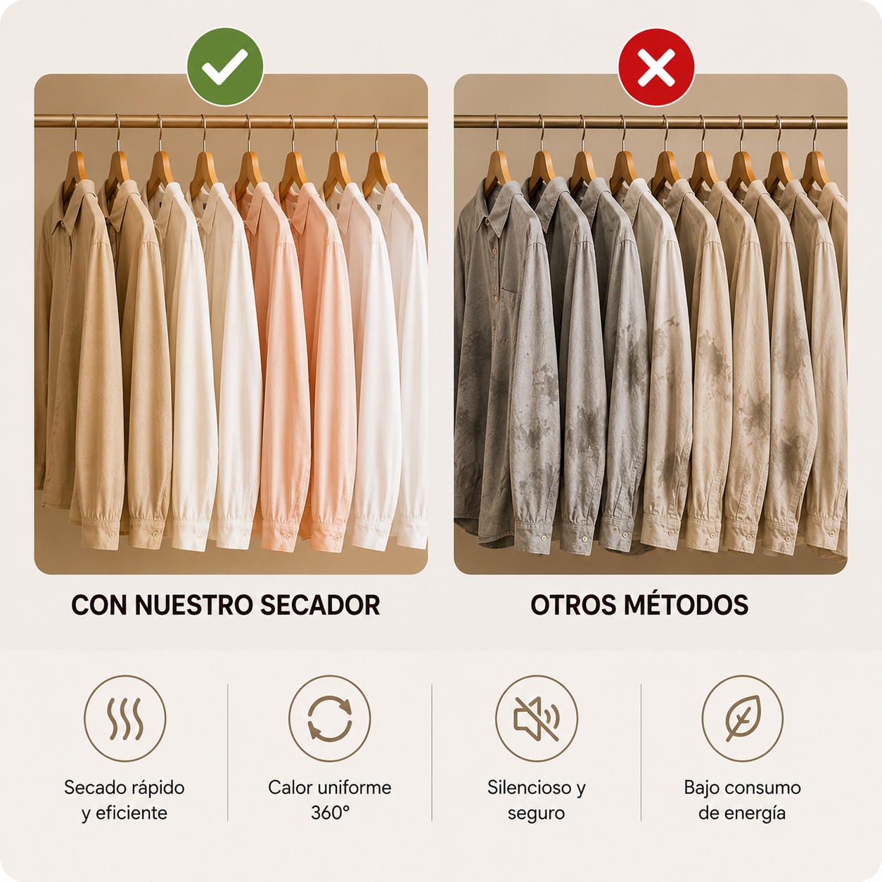 EcoDry Portátil - Ropa Seca en Minutos Sin Estrés ni Ruidos