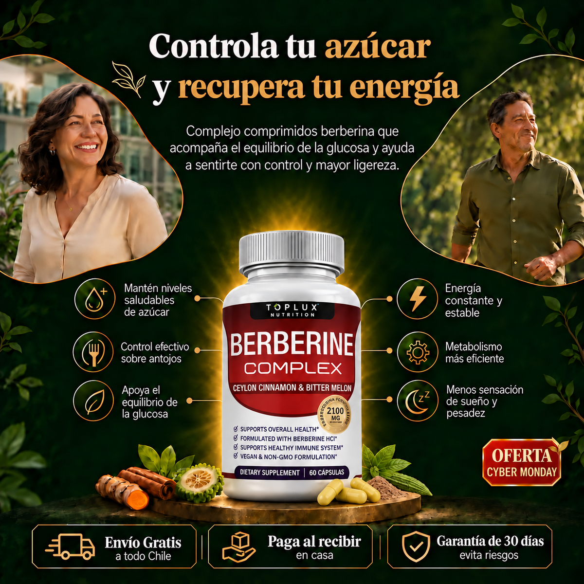 GlucoBalance™ – Berberina Complex para Recuperar el Control de tu Día | 60 cápsulas
