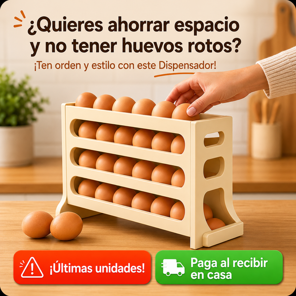 Dispensador de Huevos 4 Niveles - Ahorra Espacio🥚✨