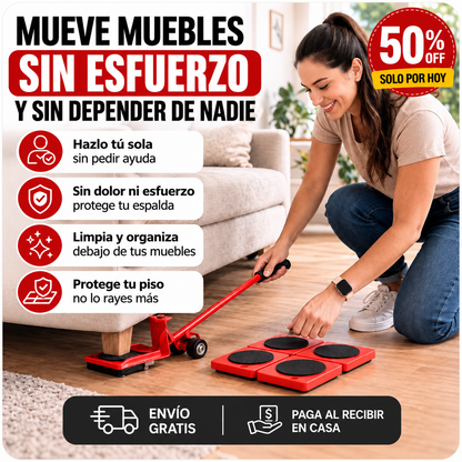 🛋️ Kit MueveFácil Pro™ - Mueve muebles sin esfuerzo ni ayuda