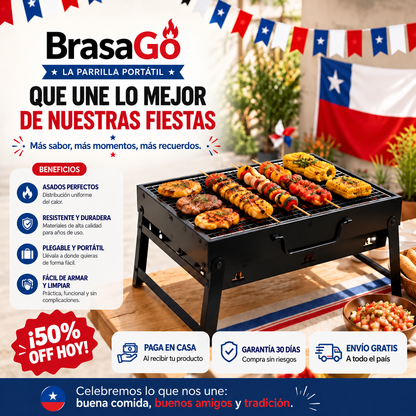 BrasaGo™ | La Parrilla Portátil que Va Contigo