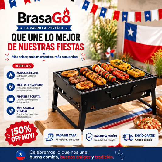 BrasaGo™ | La Parrilla Portátil que Va Contigo