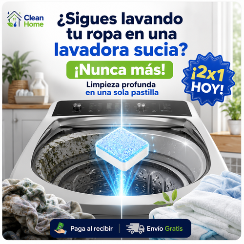 ✨ Clean Home - Pastillas Limpiadoras Para Lavadoras - Adiós Mal Olor y Suciedad - 2x1 HOY